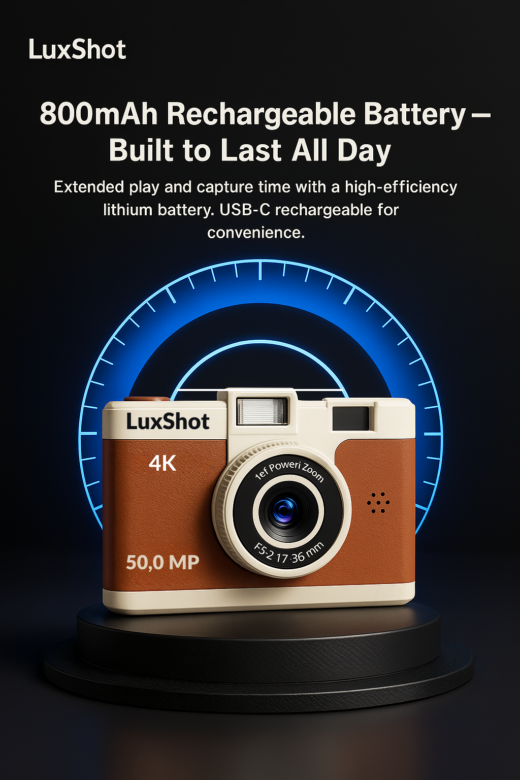 LuxShot Camera (Screen-Free Digital Camera)