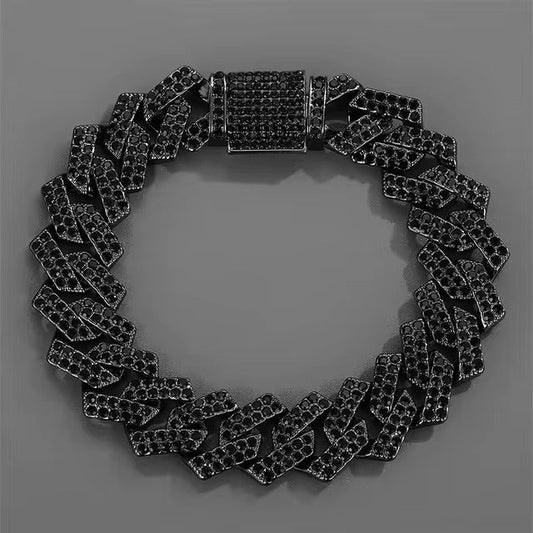 Luxora 14MM Black Iced Out Cuban Bracelet